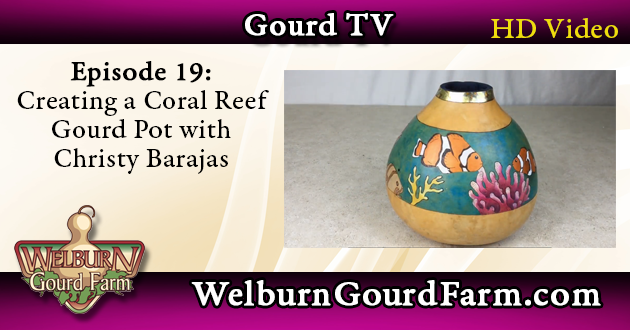 Episode 19: Creating a Coral Reef Gourd with Pigment Powders and Metal Leaf – Christy Barajas